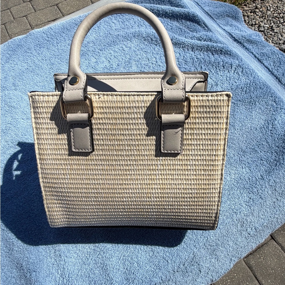 Chic Tan and Gray Satchel